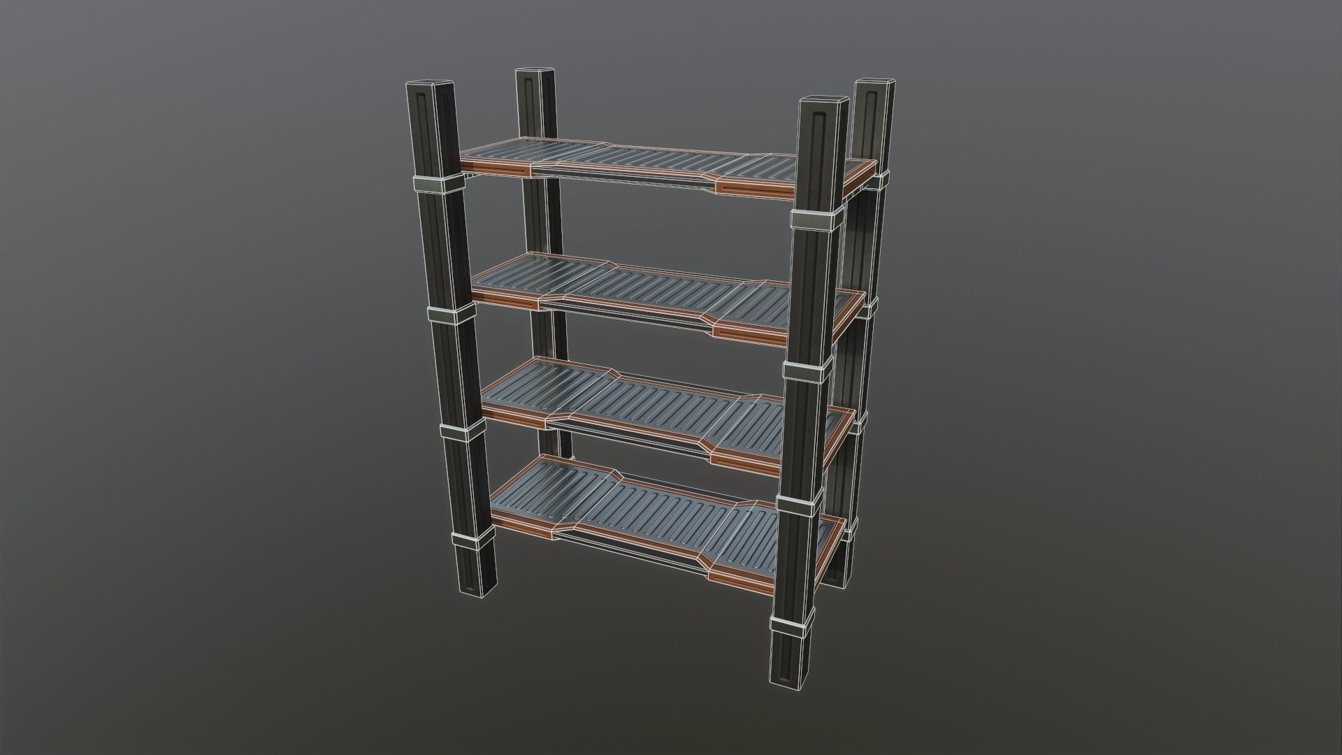 Sci Fi Shelf Low-poly 3D model_6