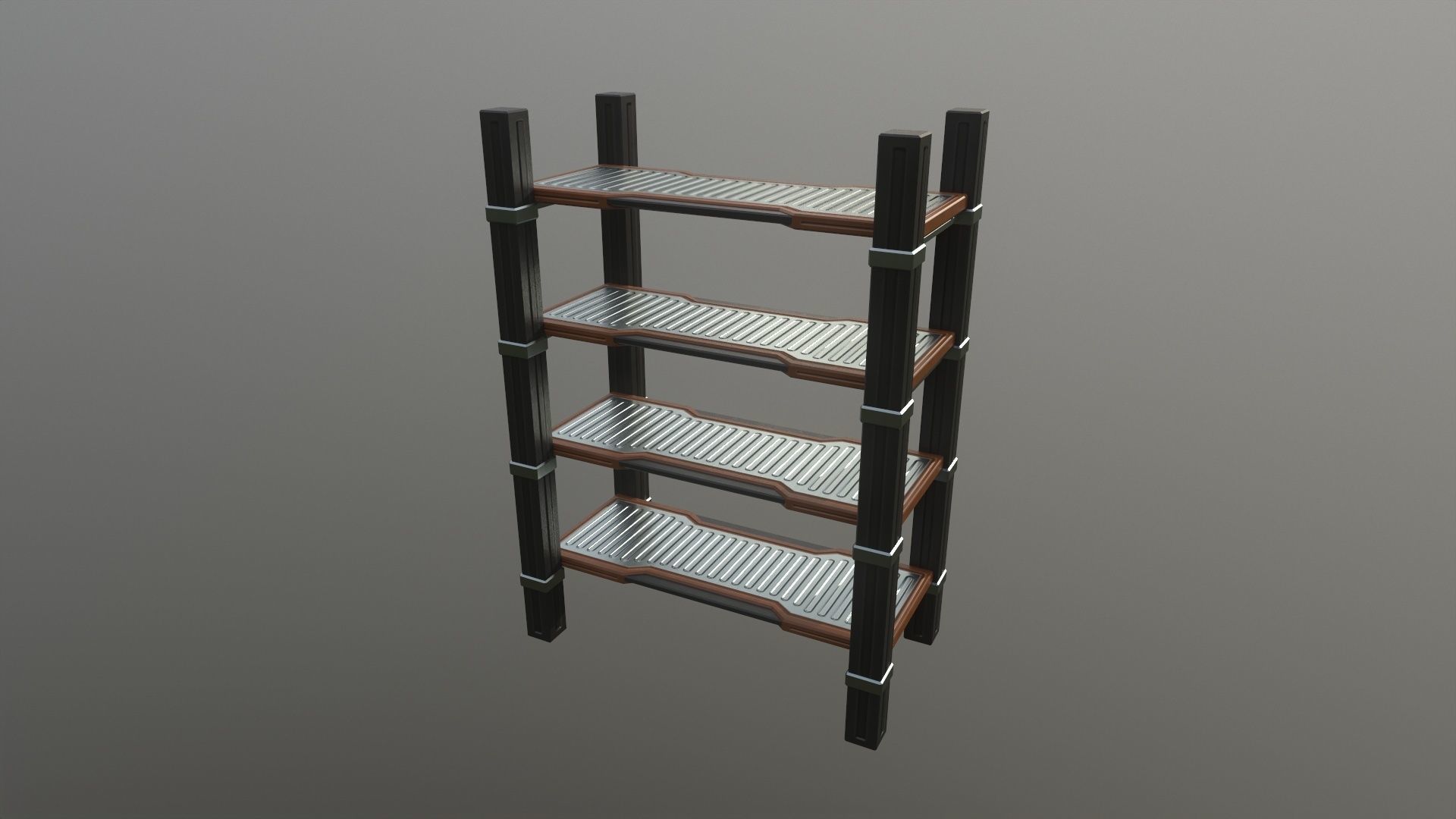 Sci Fi Shelf Low-poly 3D model_4