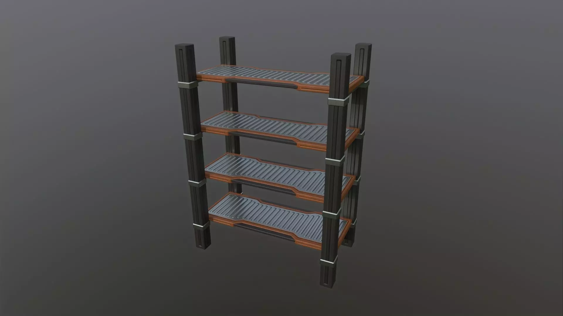 Sci Fi Shelf Low-poly 3D model_0