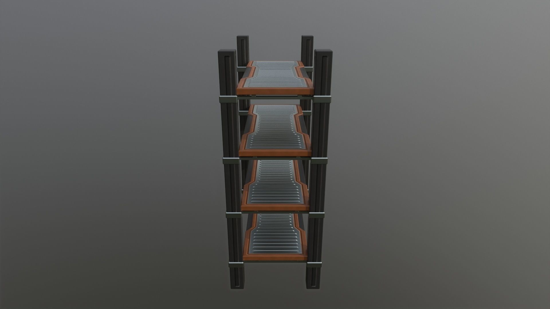 Sci Fi Shelf Low-poly 3D model_5