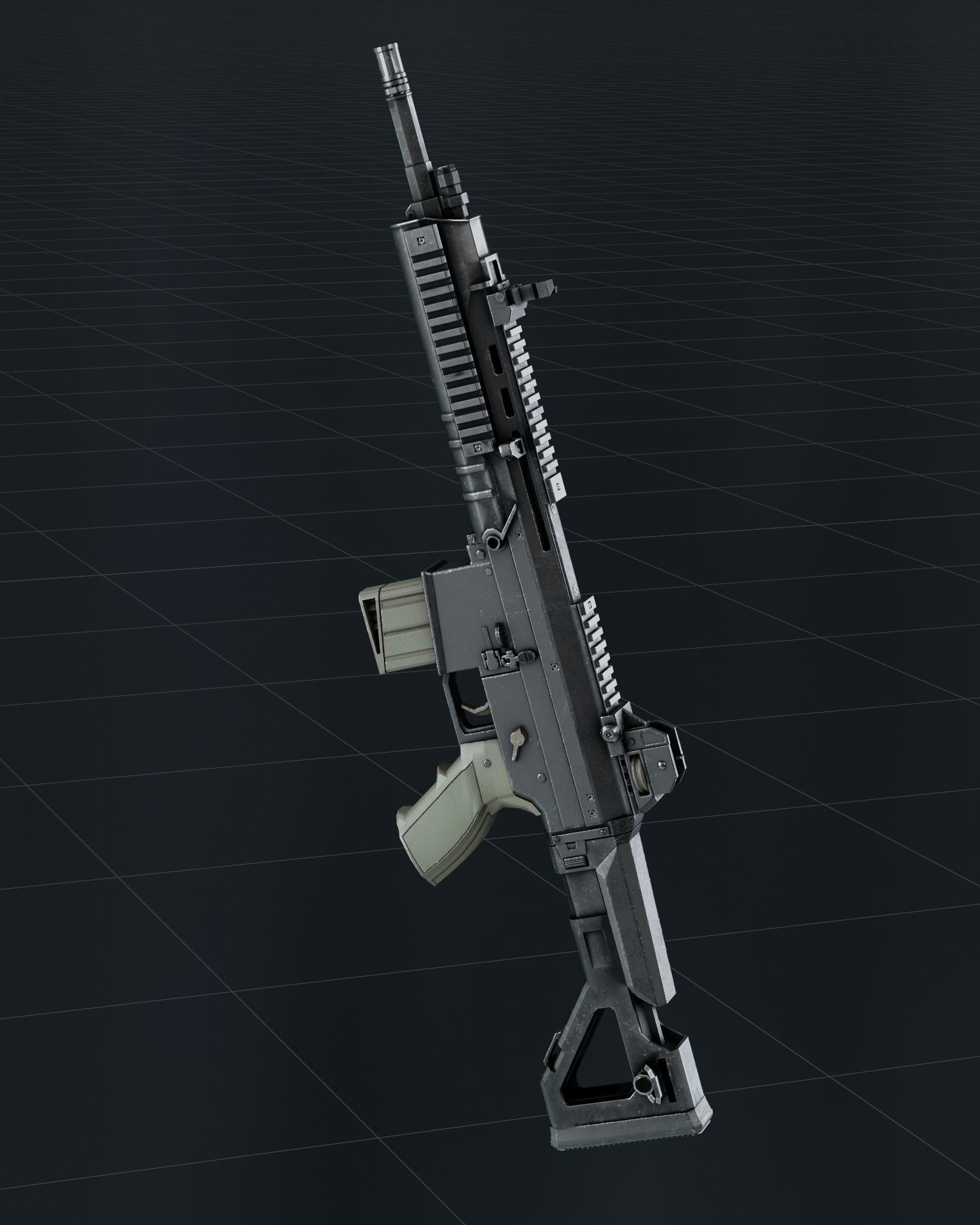 Male Game Ready Model man holding gun Low-poly 3D model_14