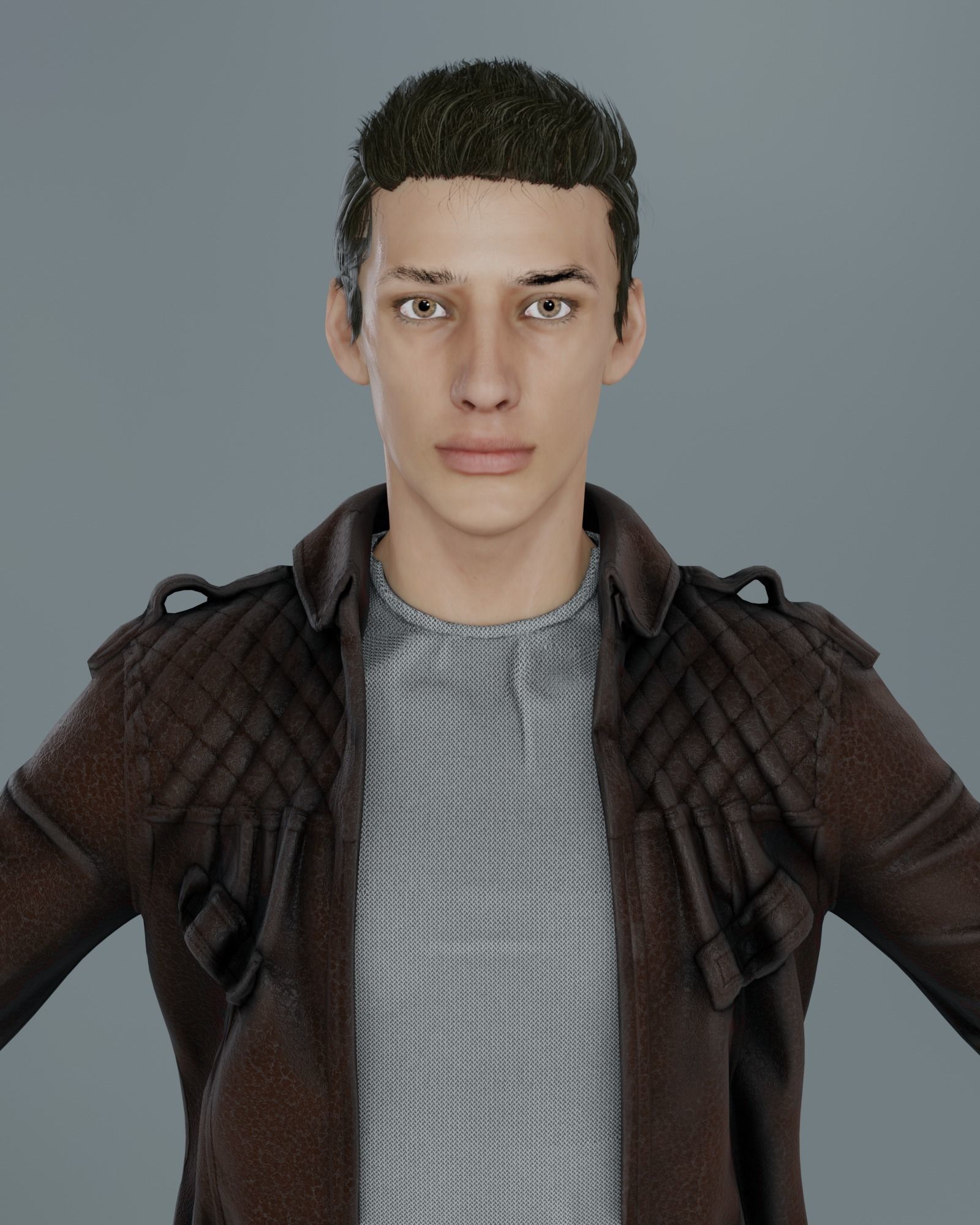 Male Game Ready Model man holding gun Low-poly 3D model_11