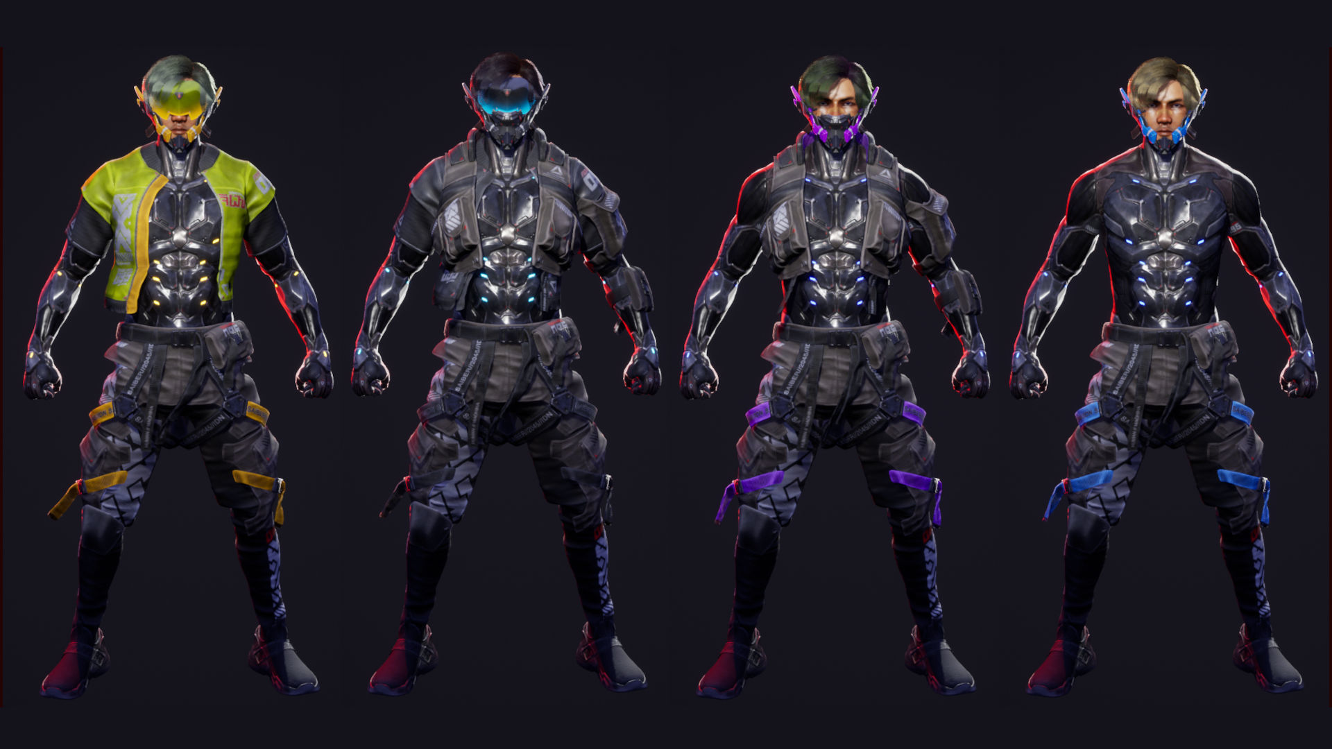 Cyberpunk Street Boy Character Low-poly 3D model_8