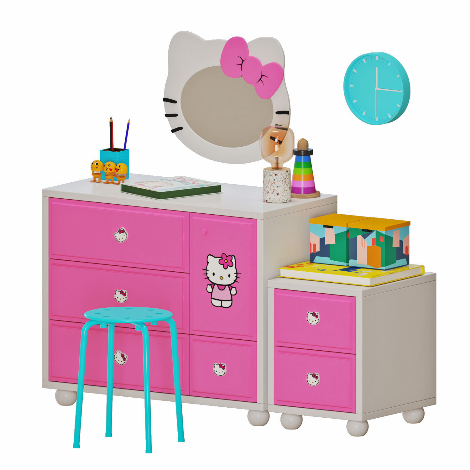 Hello Kitty dressing table 3D model_1