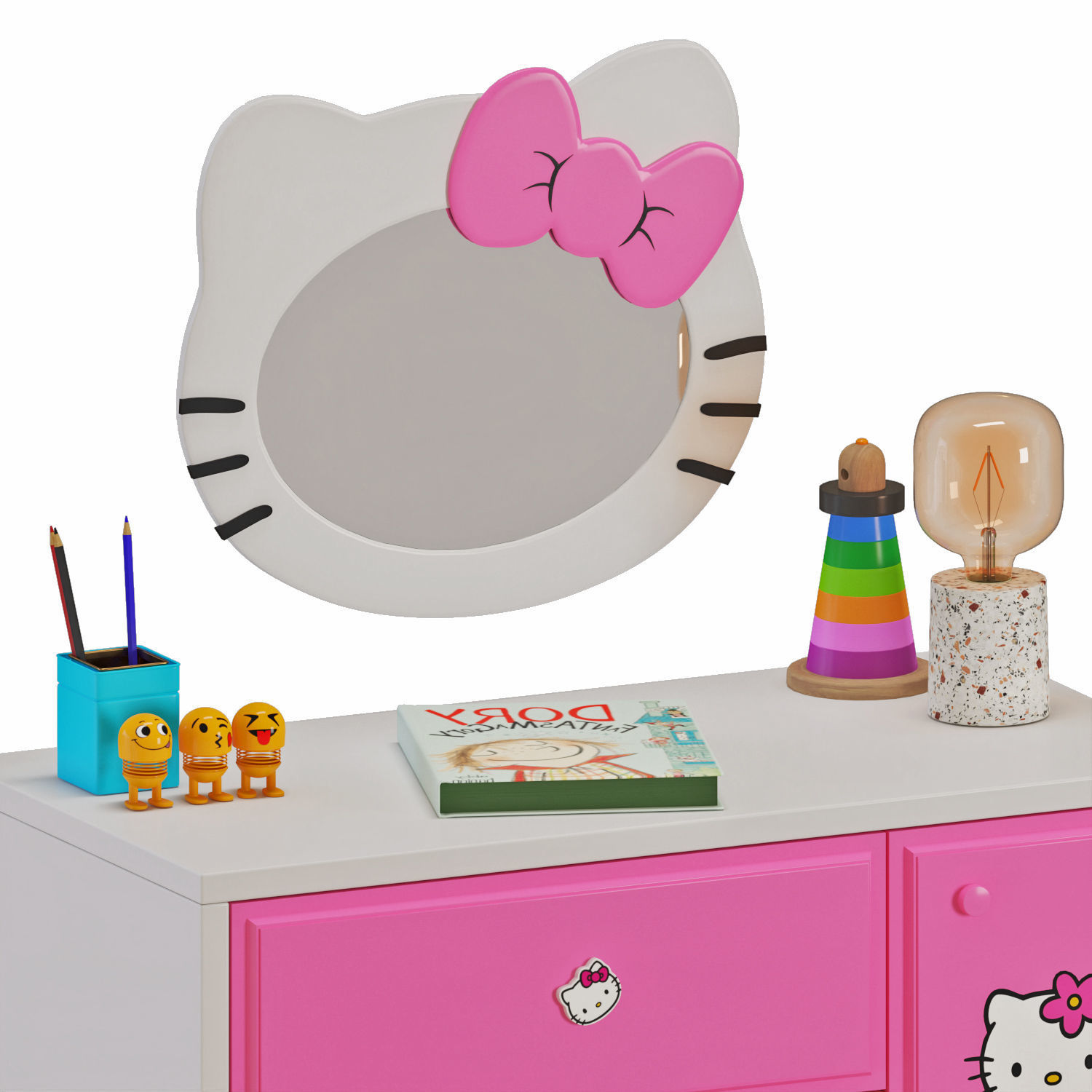 Hello Kitty dressing table 3D model_2