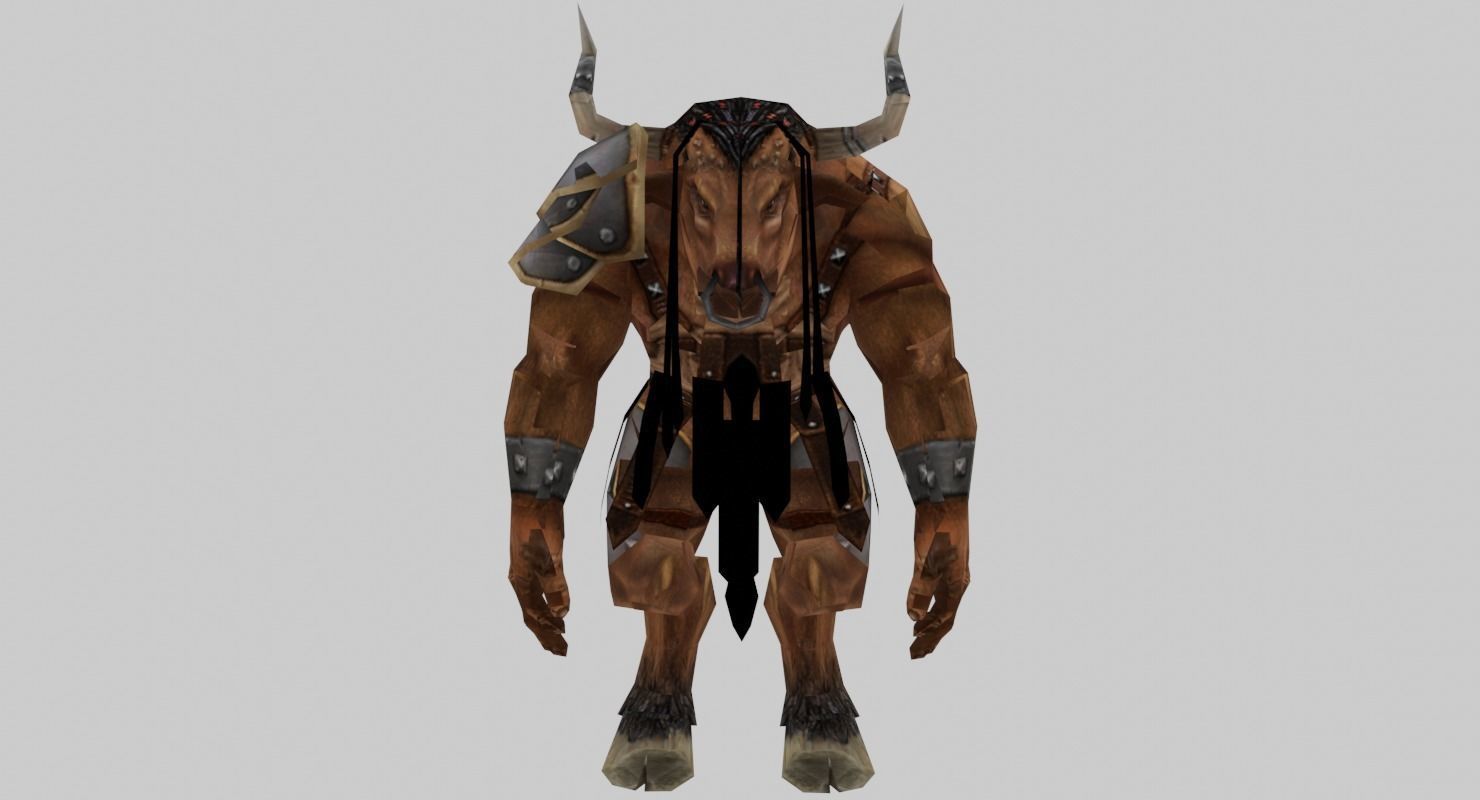 Minotaur bull with armor 3D model_1