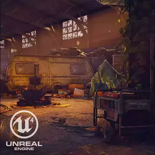 garage unreal engine in warehouse