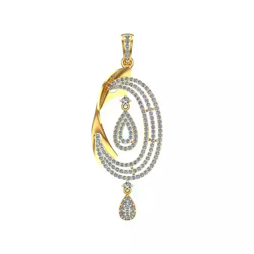 082 - Ladies Fancy Diamond Pendant 3D print model