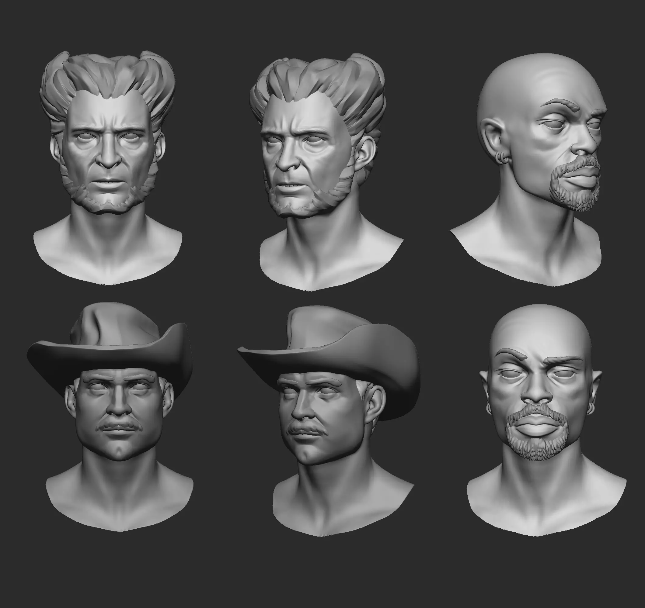 6 TIPE OF HEAD BASEMESH Free 3D print model