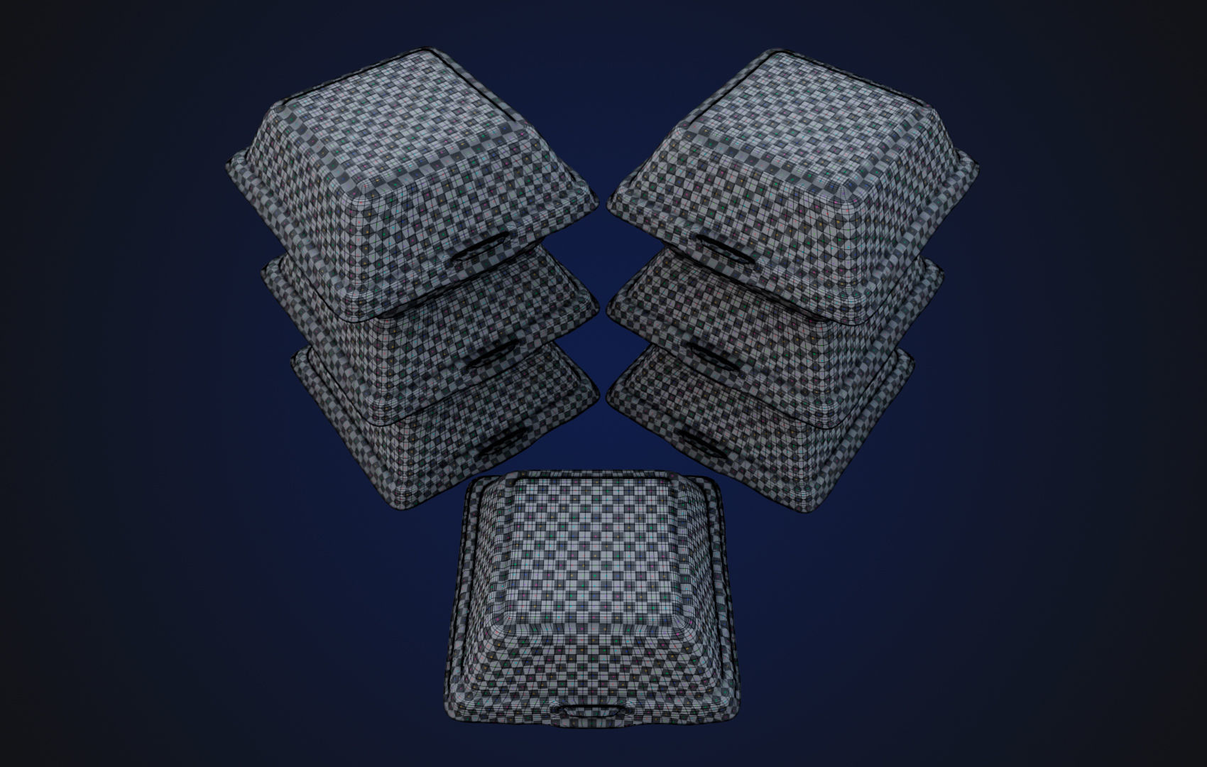 Close Box Disposable - Food styrofoam Container 3D model_24