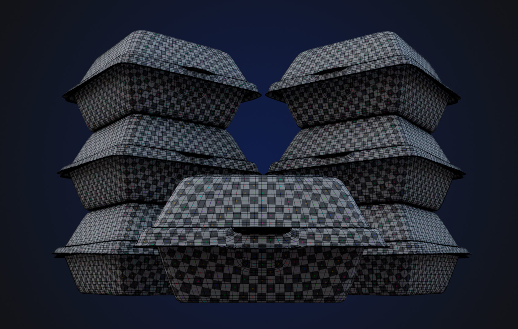 Close Box Disposable - Food styrofoam Container 3D model_21