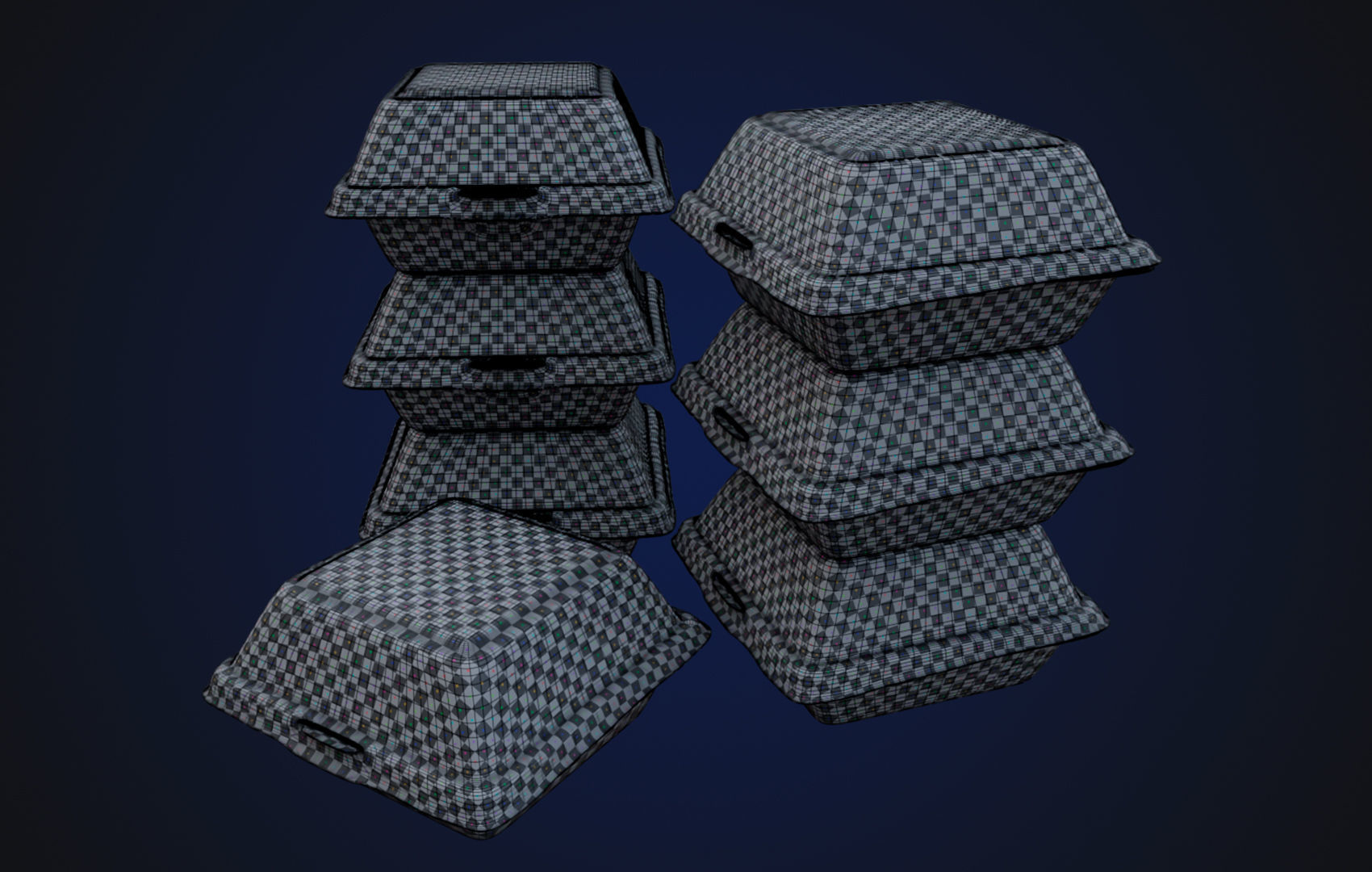 Close Box Disposable - Food styrofoam Container 3D model_9