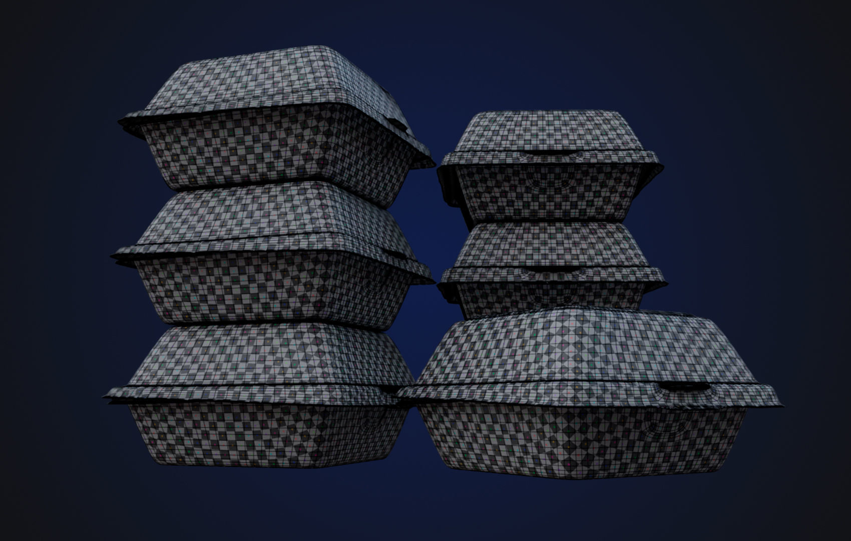 Close Box Disposable - Food styrofoam Container 3D model_17