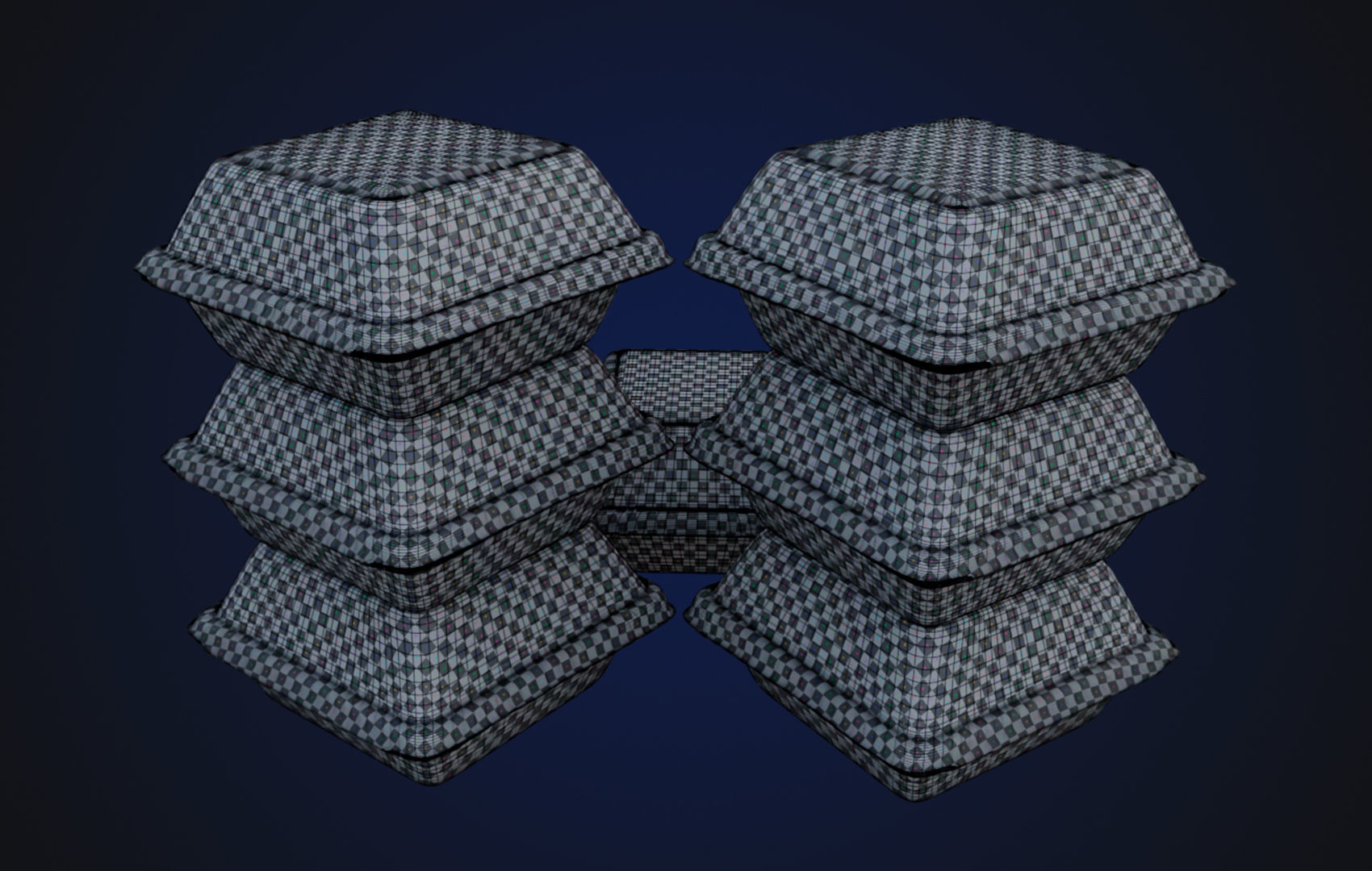 Close Box Disposable - Food styrofoam Container 3D model_27