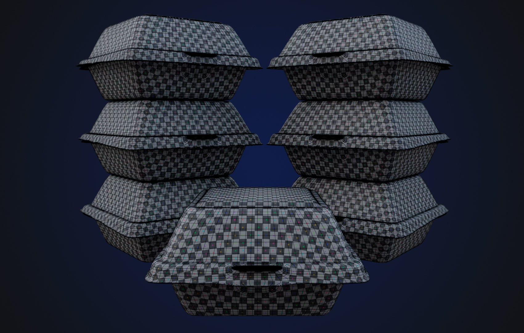 Close Box Disposable - Food styrofoam Container 3D model_13