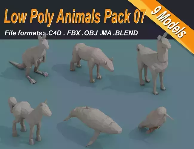 Low Poly 3d Art Animals Isometric Icon Pack 07 Low-poly 3D model