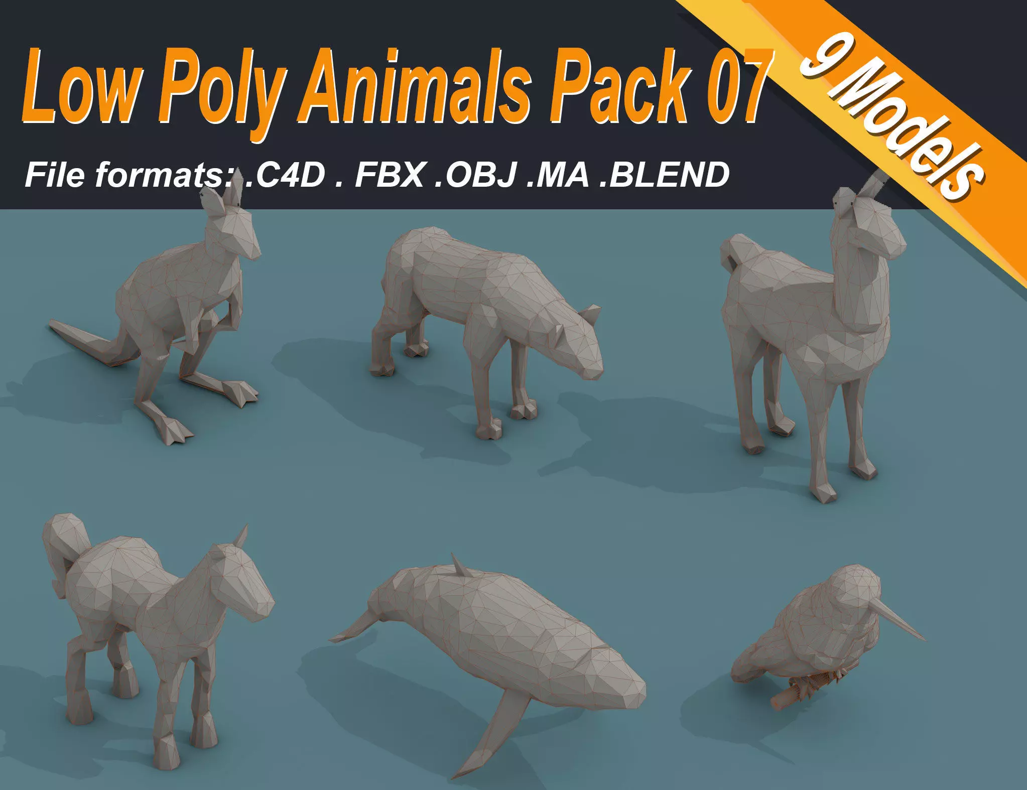 Low Poly 3d Art Animals Isometric Icon Pack 07 Low-poly 3D model_0