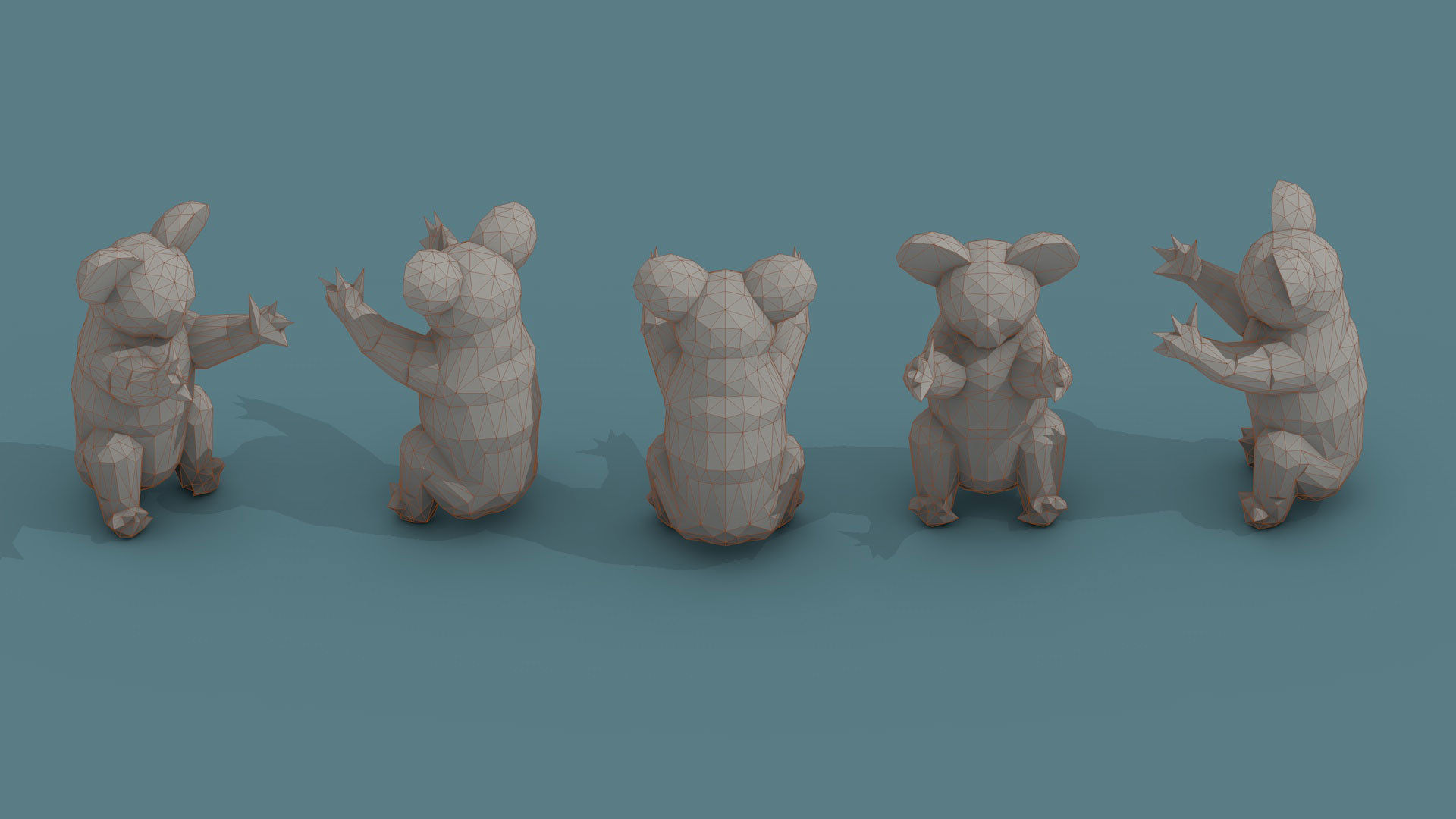 Low Poly 3d Art Animals Isometric Icon Pack 07 Low-poly 3D model_20