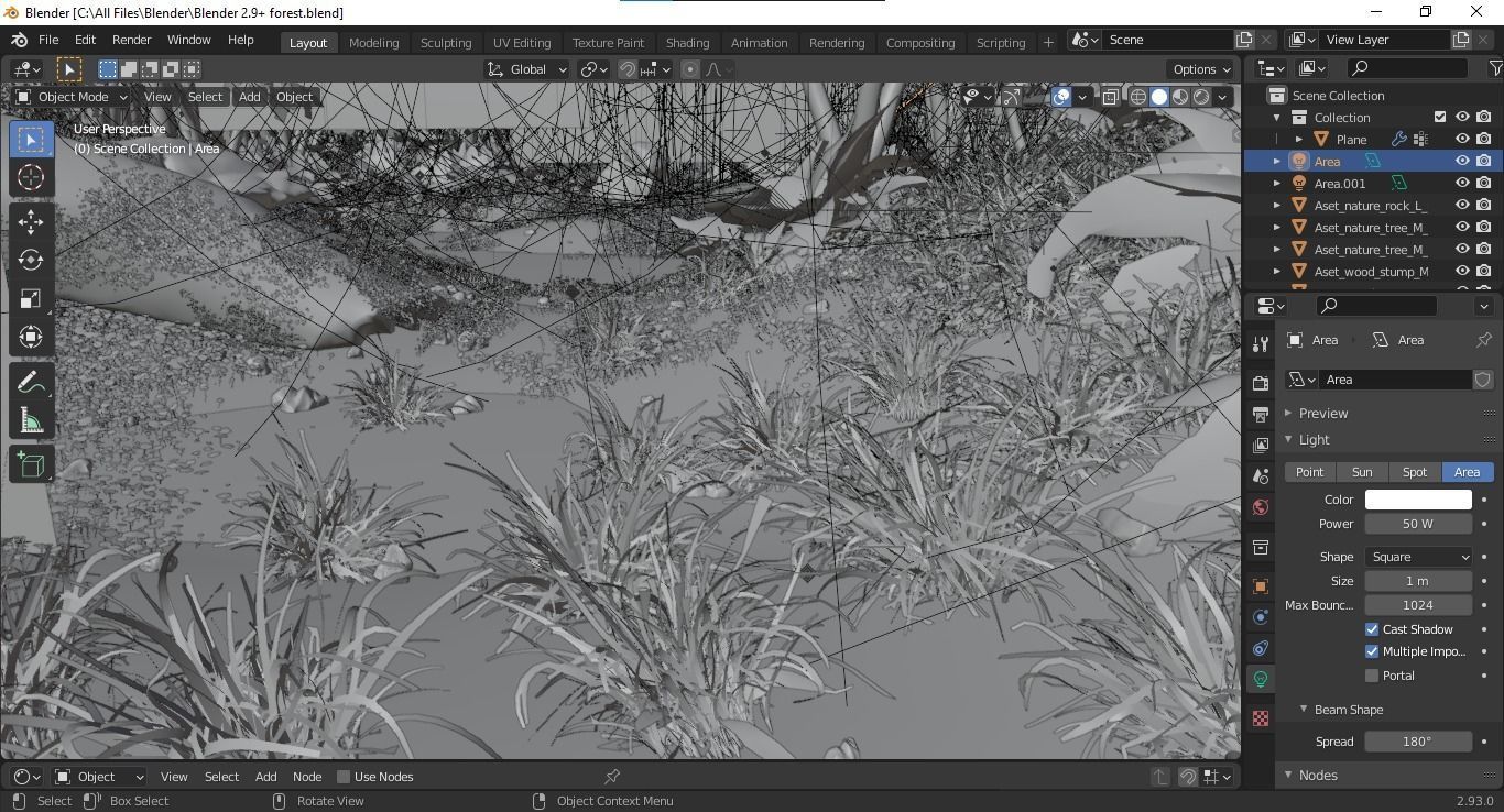 Realistic Forest Model For Blender Free 3D model_1