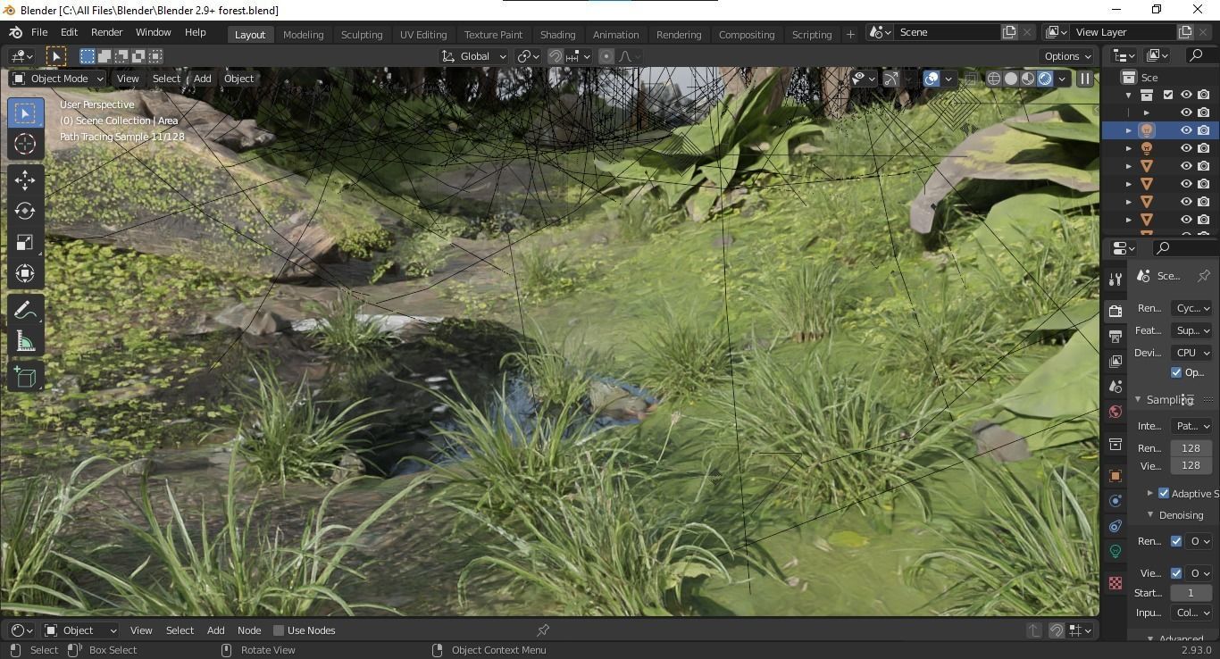 Realistic Forest Model For Blender Free 3D model_3
