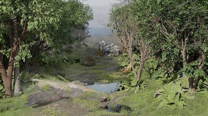 Realistic Forest Model For Blender Free 3D model