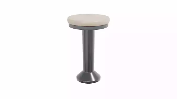 Wooden Seat Counter Stool Low-poly 3D model