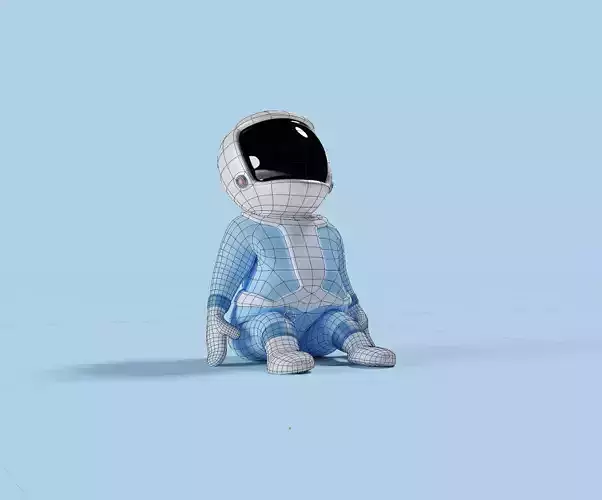 Rigged Little Space Boy Cartoon Character  3D model
