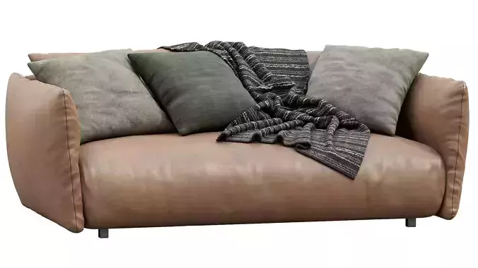 Meridiani Leather Sofa SCOTT