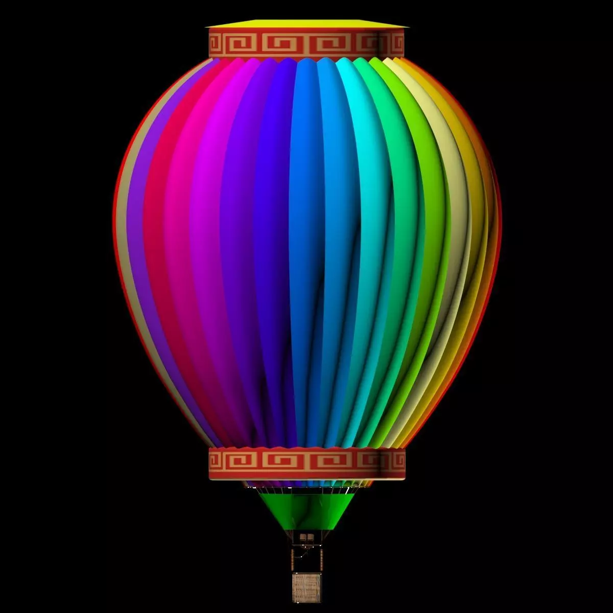 Chinese air balloon 3D model_0