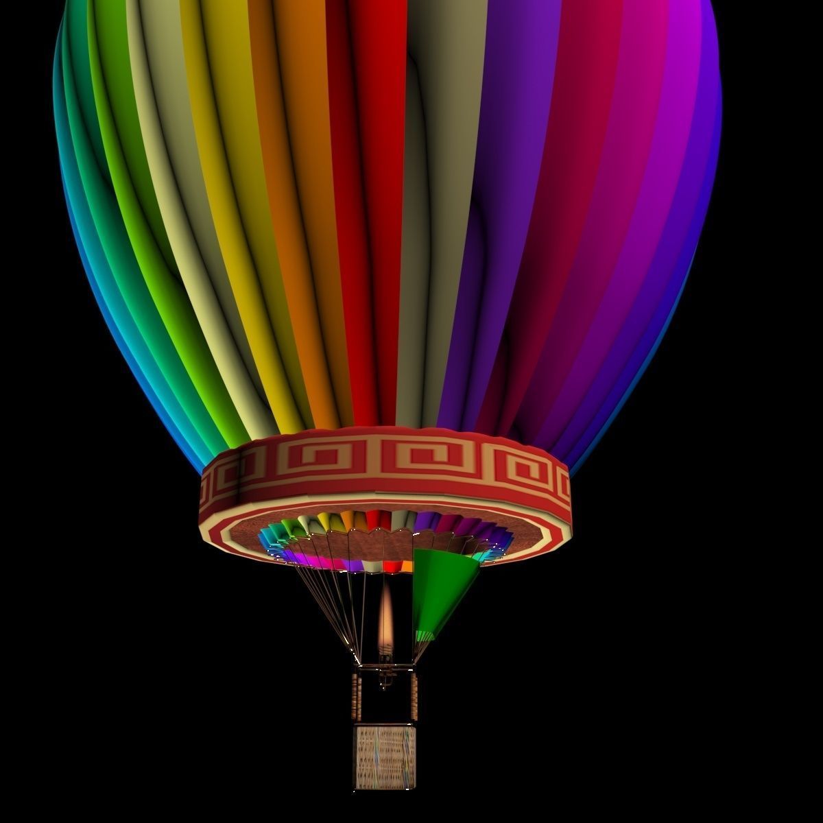 Chinese air balloon 3D model_2