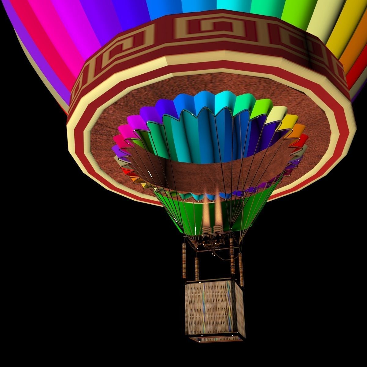 Chinese air balloon 3D model_3