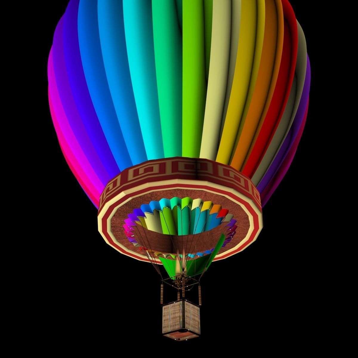 Chinese air balloon 3D model_4