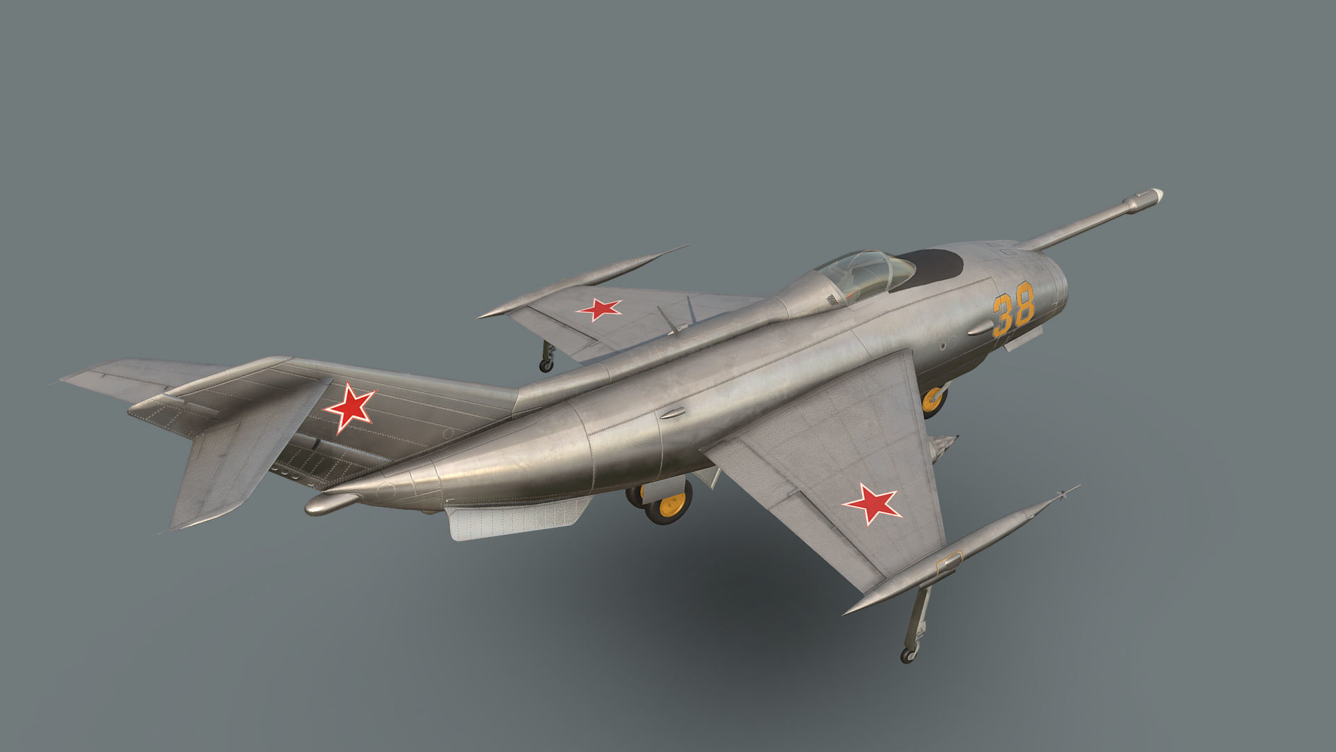 Yakovlev Yak-36 VTOL Low-poly 3D model_3