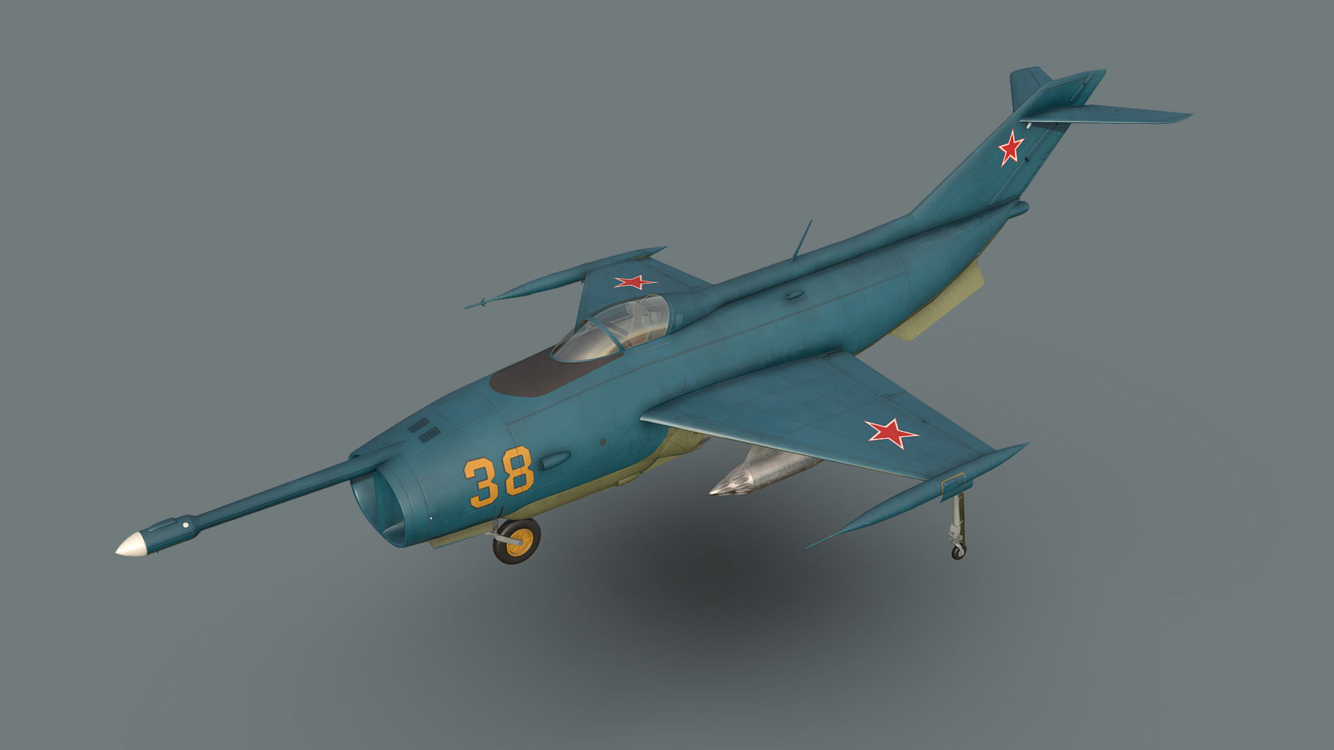 Yakovlev Yak-36 VTOL Low-poly 3D model_8