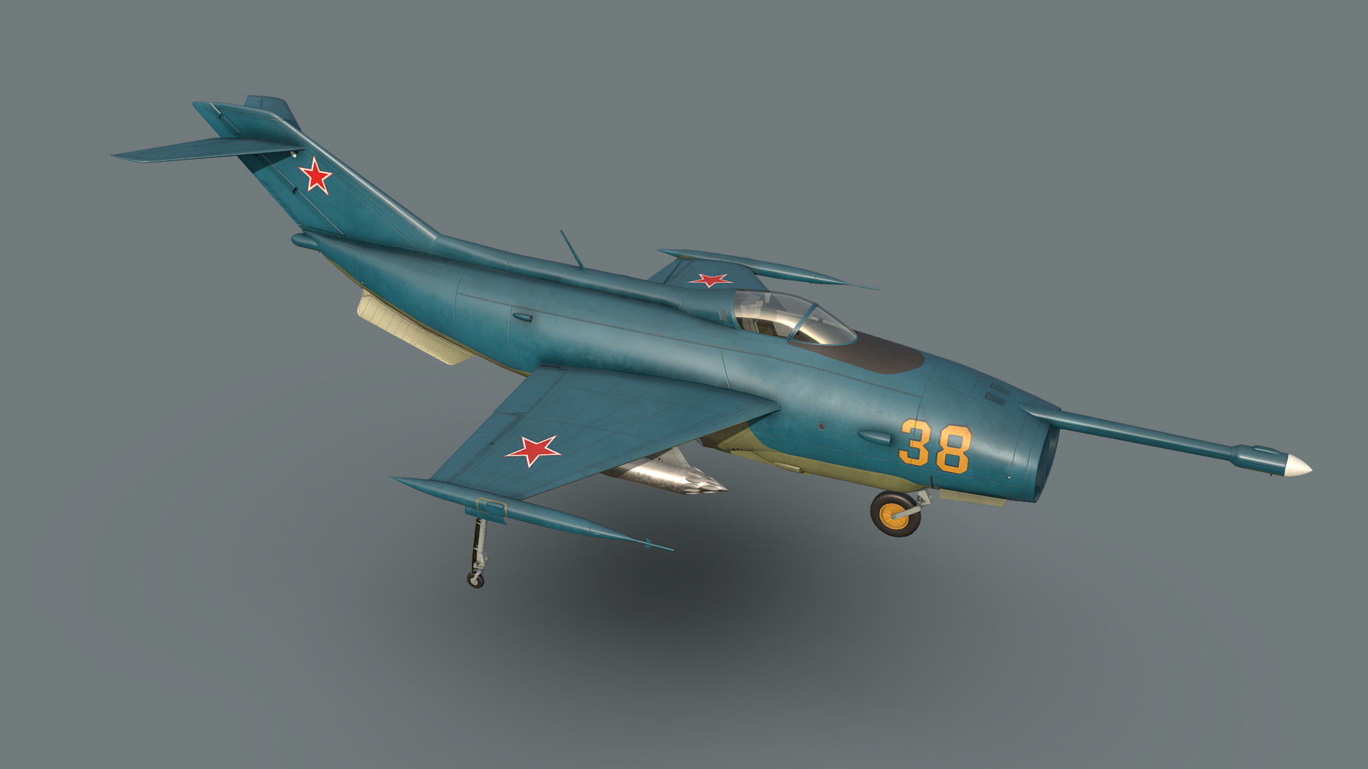 Yakovlev Yak-36 VTOL Low-poly 3D model_2