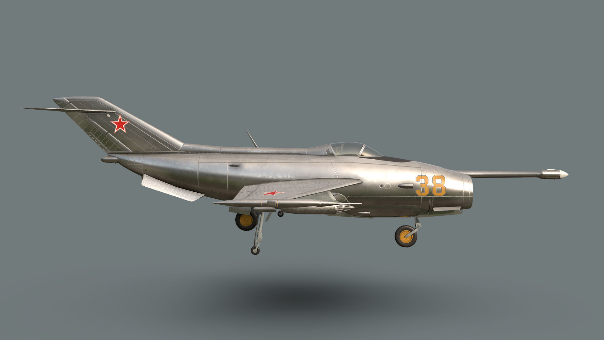 Yakovlev Yak-36 VTOL Low-poly 3D model_6