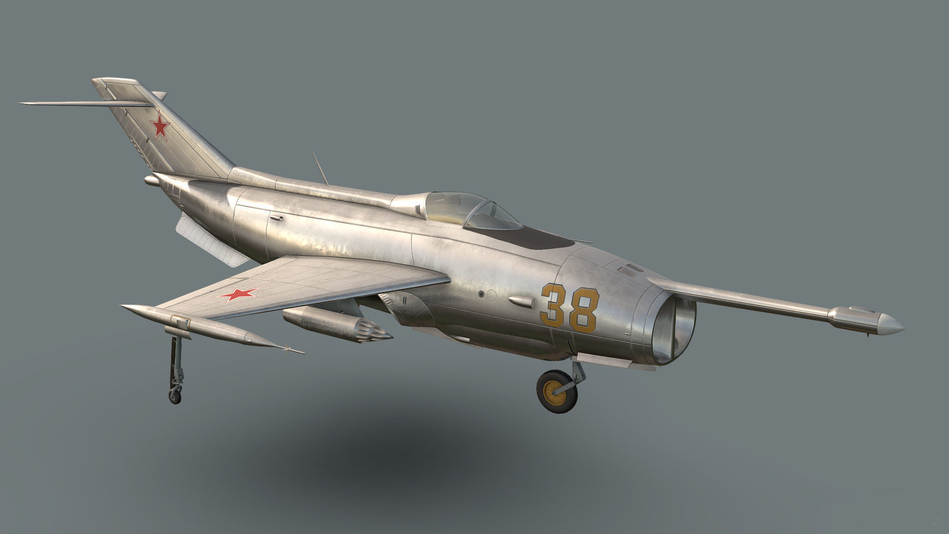 Yakovlev Yak-36 VTOL Low-poly 3D model_1