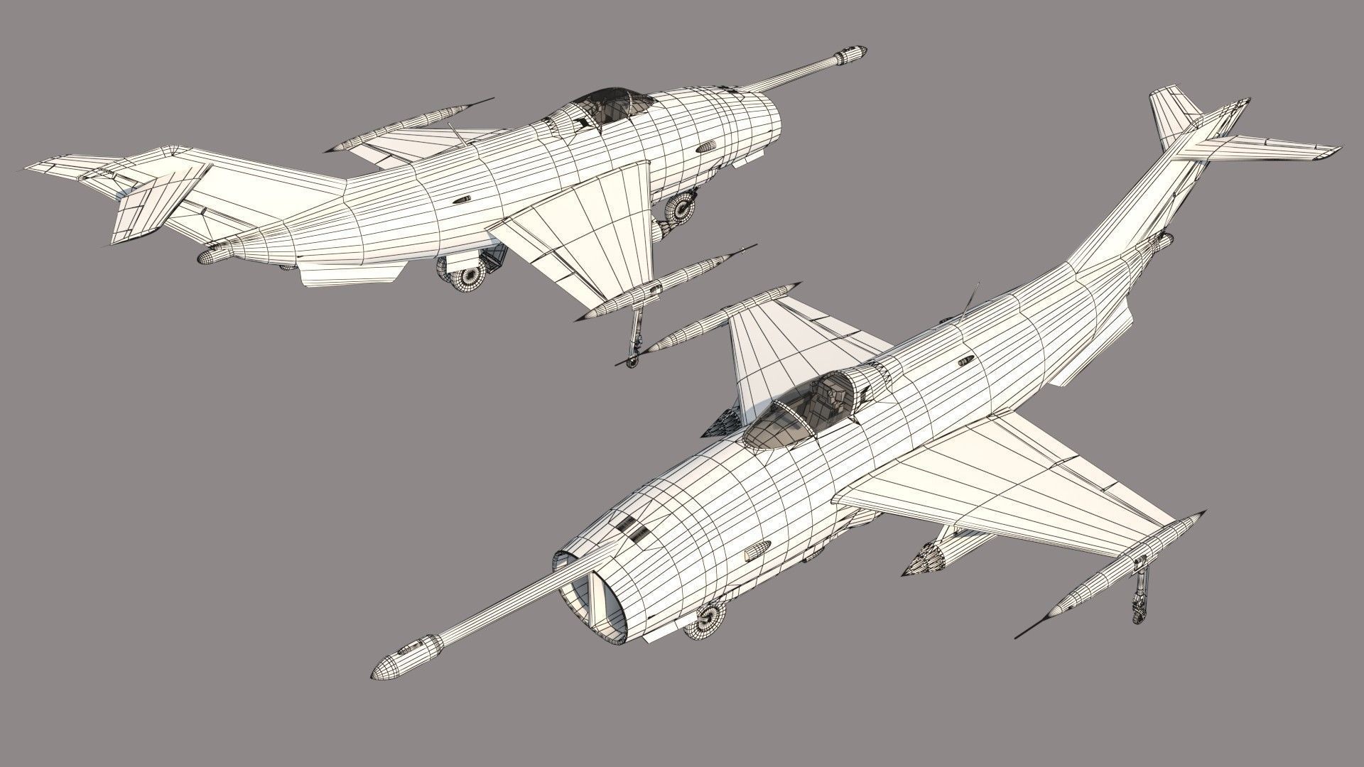 Yakovlev Yak-36 VTOL Low-poly 3D model_12