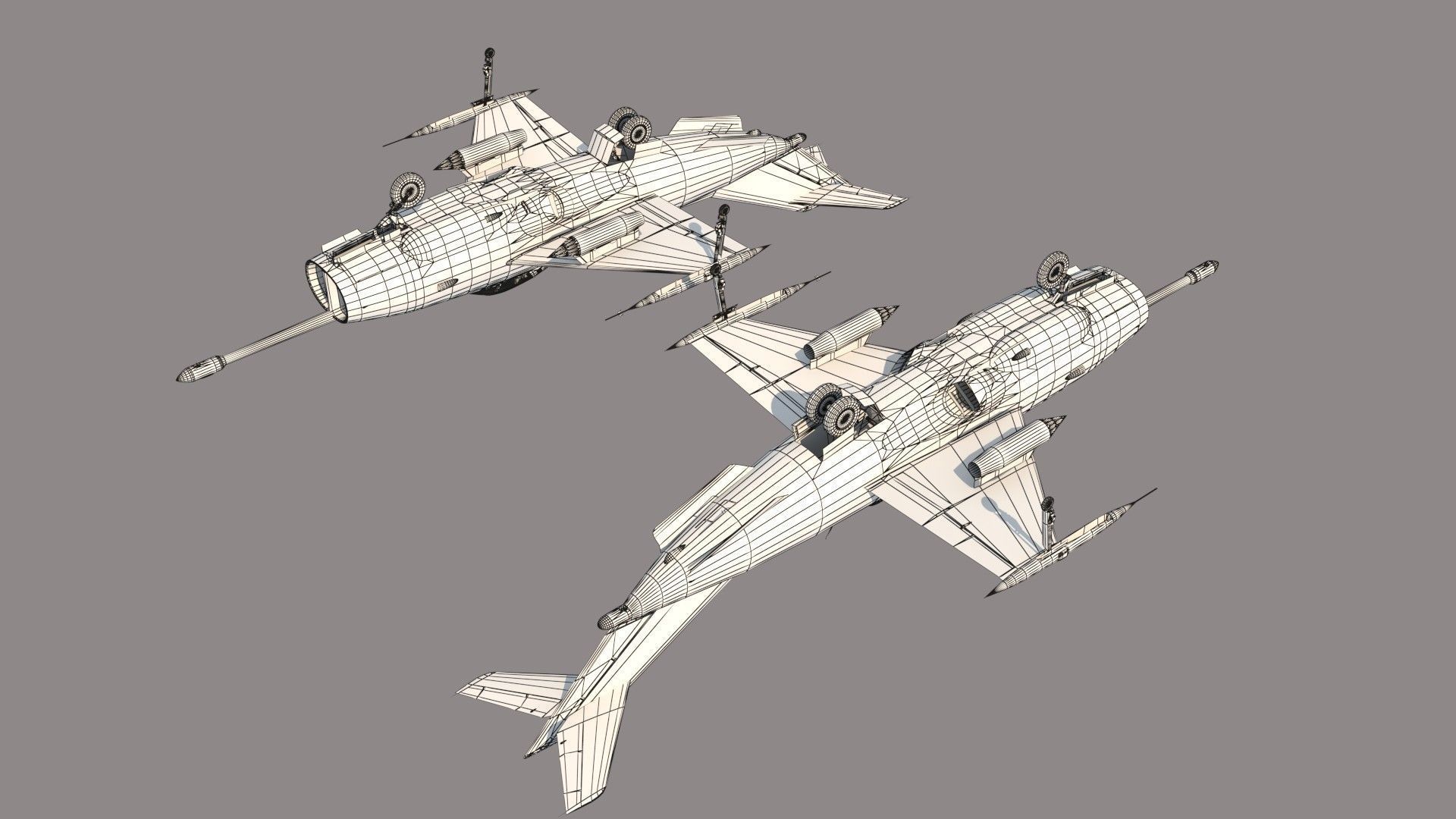 Yakovlev Yak-36 VTOL Low-poly 3D model_13