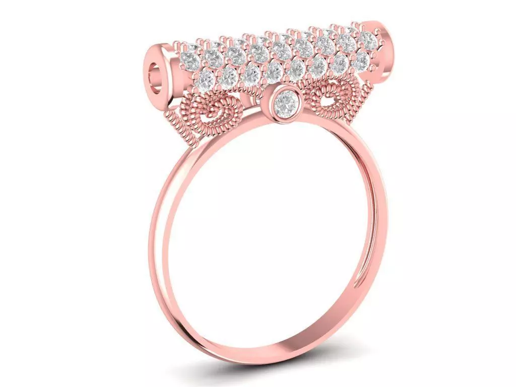 Diamond Bar Band Ring 788 3D print model