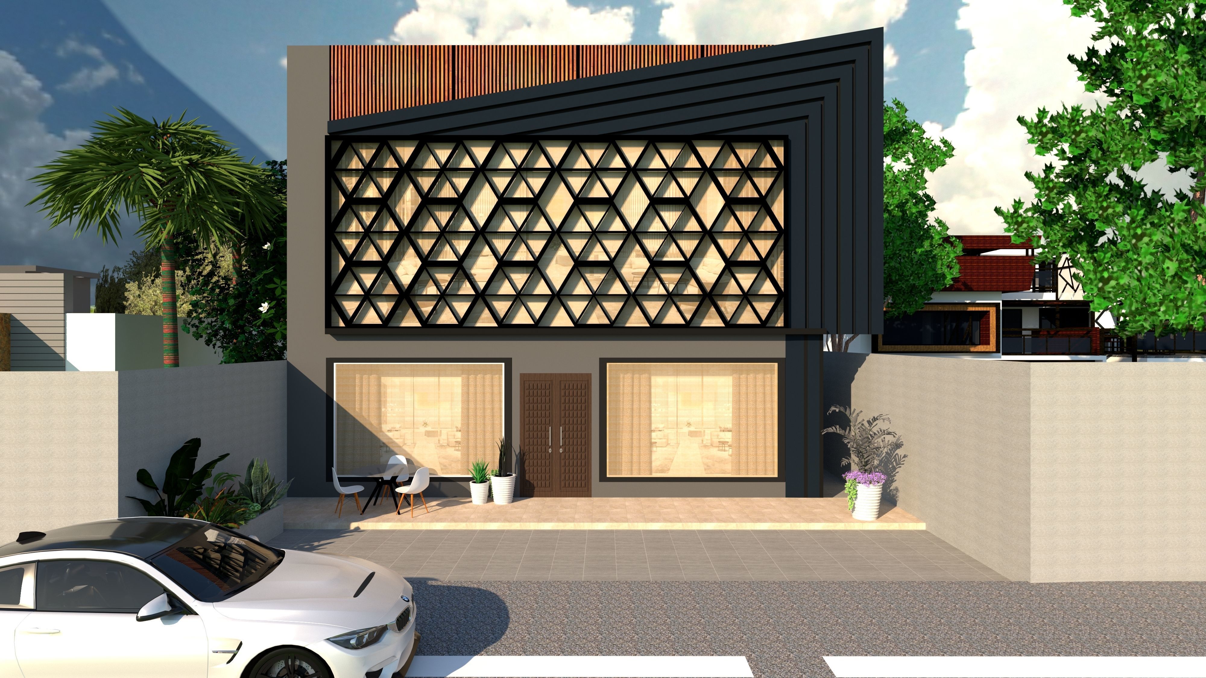 3D model Modern House 3d Elevation VR / AR / low-poly | CGTrader