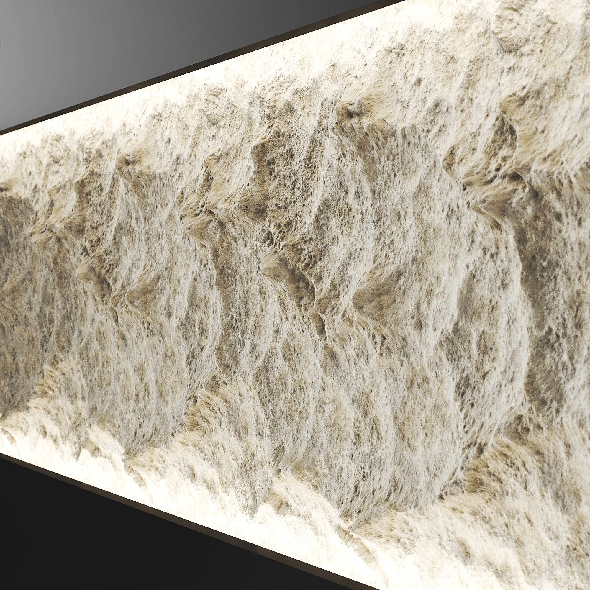 Stone White Wall Texture 3D model_3