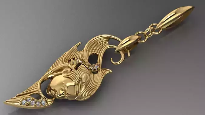 lady face pendant 01