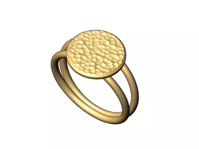 Hammered texture coin band US sizes 6 7 8