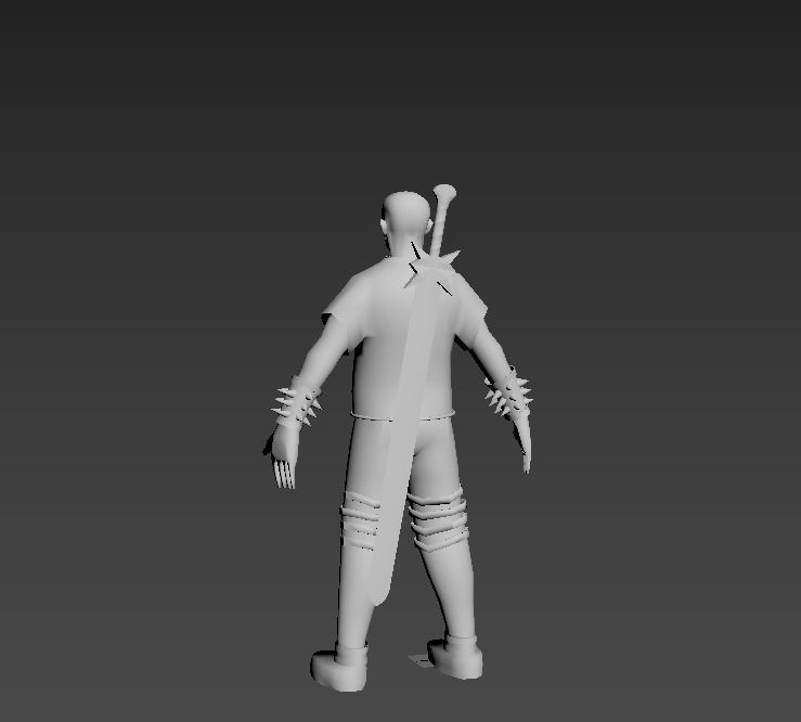 warrior zombie 3D model_1
