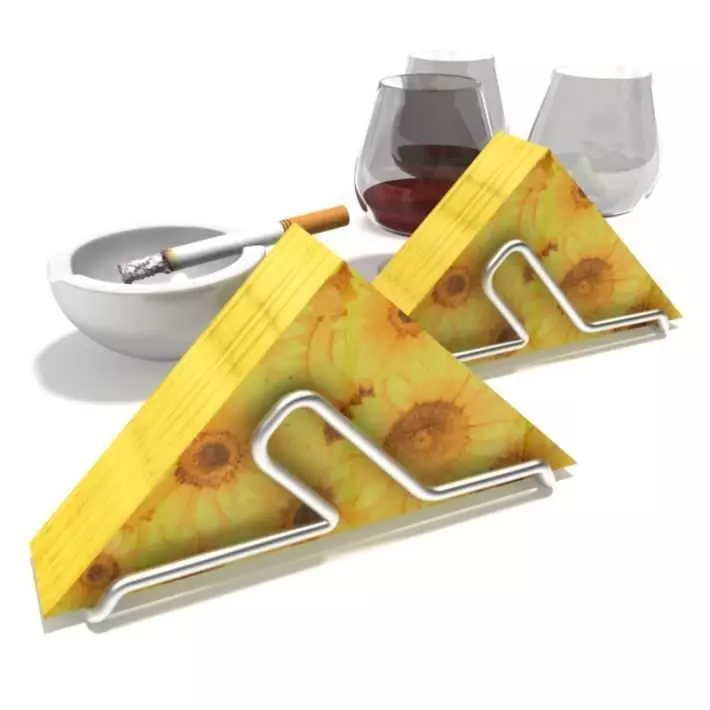 Tableware Set Napkins Ashtray Glasses 3D model_0