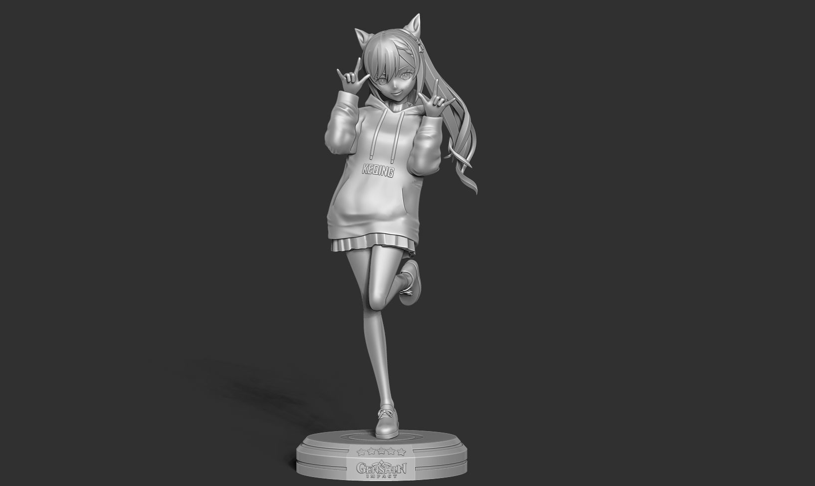 Keqing - Genshin Impact Fanart 3D print model_11