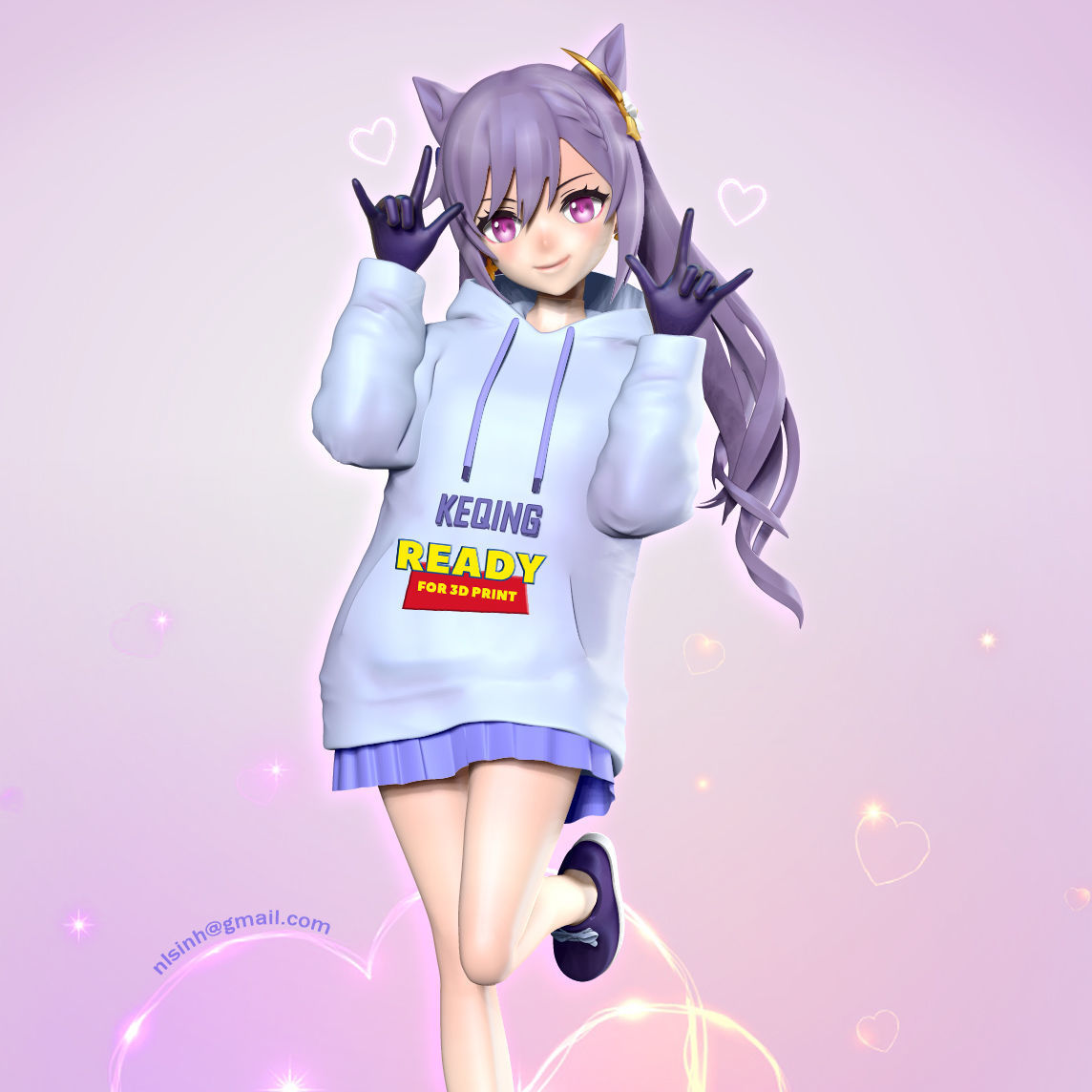 Keqing - Genshin Impact Fanart 3D print model_12