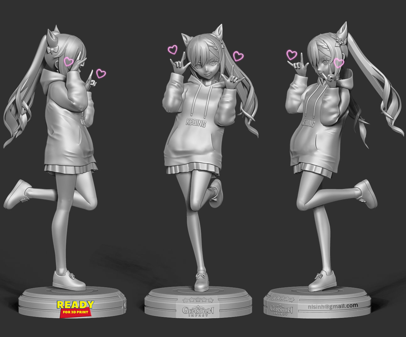 Keqing - Genshin Impact Fanart 3D print model_6