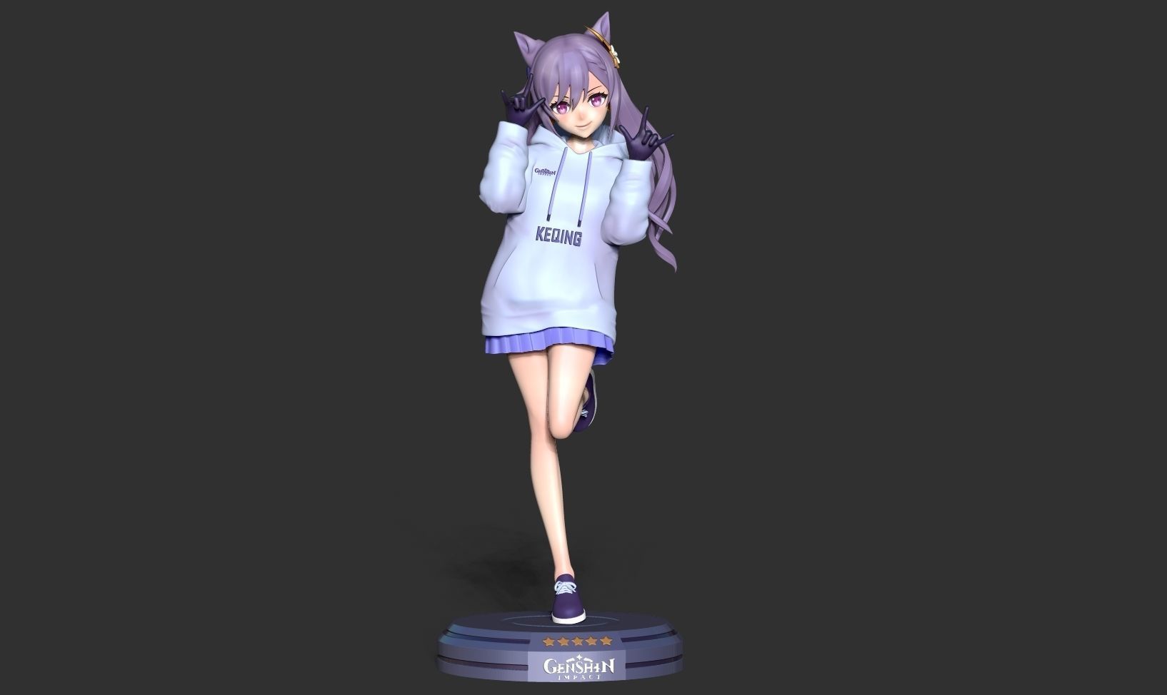 Keqing - Genshin Impact Fanart 3D print model_10